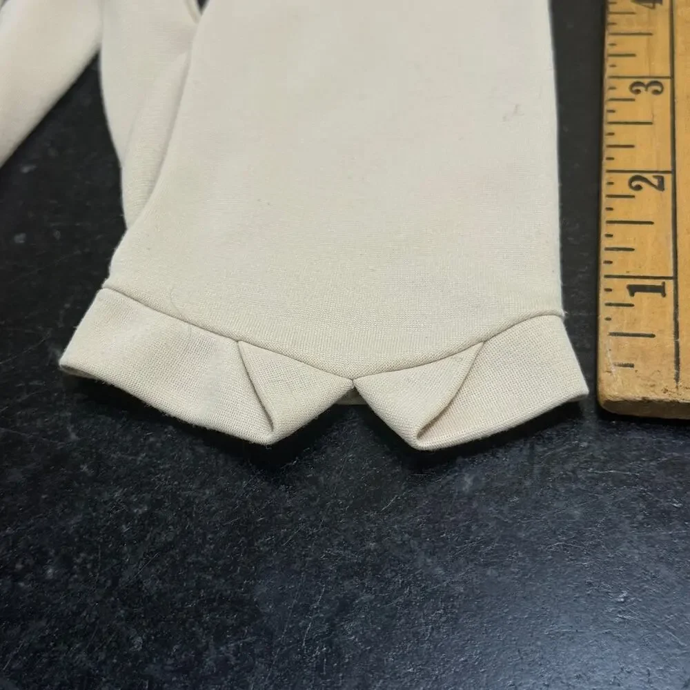 intage 1950s 60s Ecru Wrist Gloves Pointed Chevron Cuff 1 Pair
